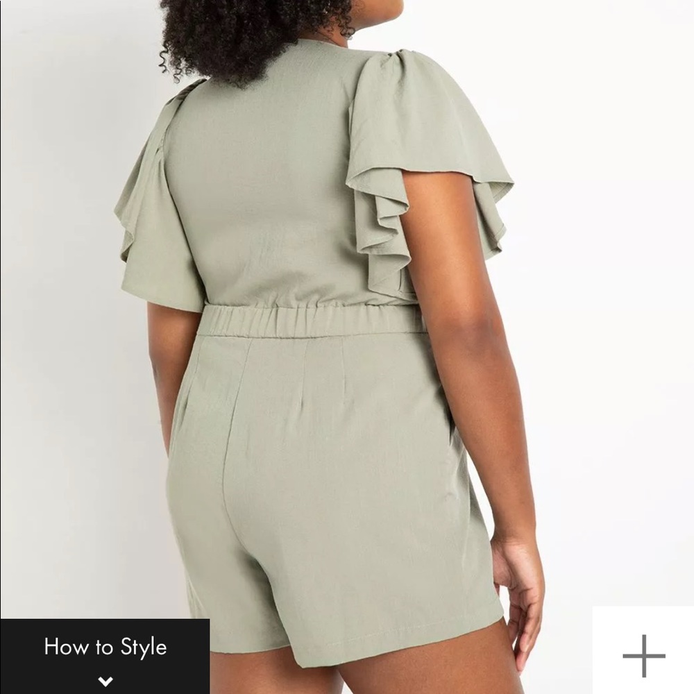 Eloquii Sage Green Romper - Picture 3 of 9